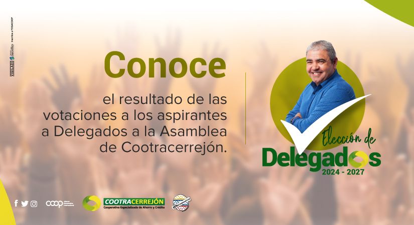 Conoce el resultado de las votaciones de los aspirantes a Delegados a la Asamblea de Cootracerrejón.